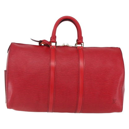 Louis Vuitton Keepall Bag Epi Leather, RED, LEATHER, Travel bag