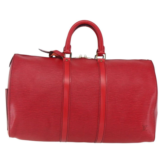 Louis Vuitton Keepall Bag Epi Leather, RED, LEATHER, Travel bag