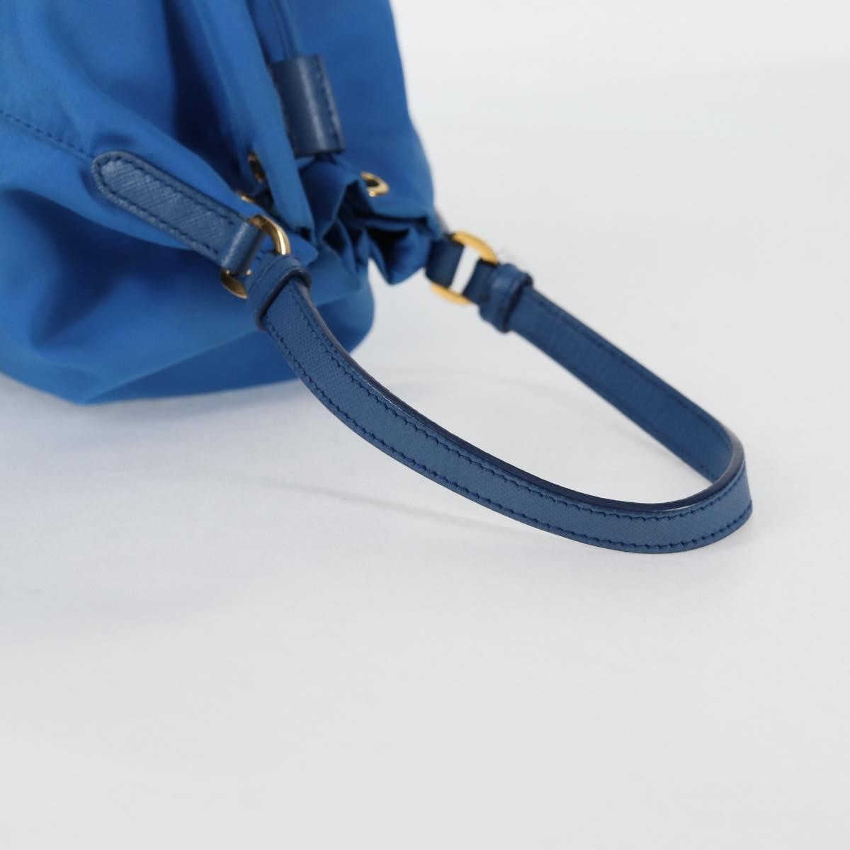 Prada Drawstring Bucket Bag Tessuto, BLUE, NYLON, Handbag