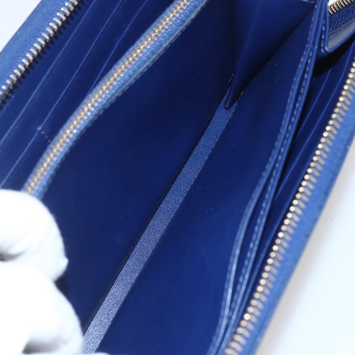 Prada Zip Around Organizer Wallet Saffiano Leather with Applique, BLUE, LEATHER, Wallets