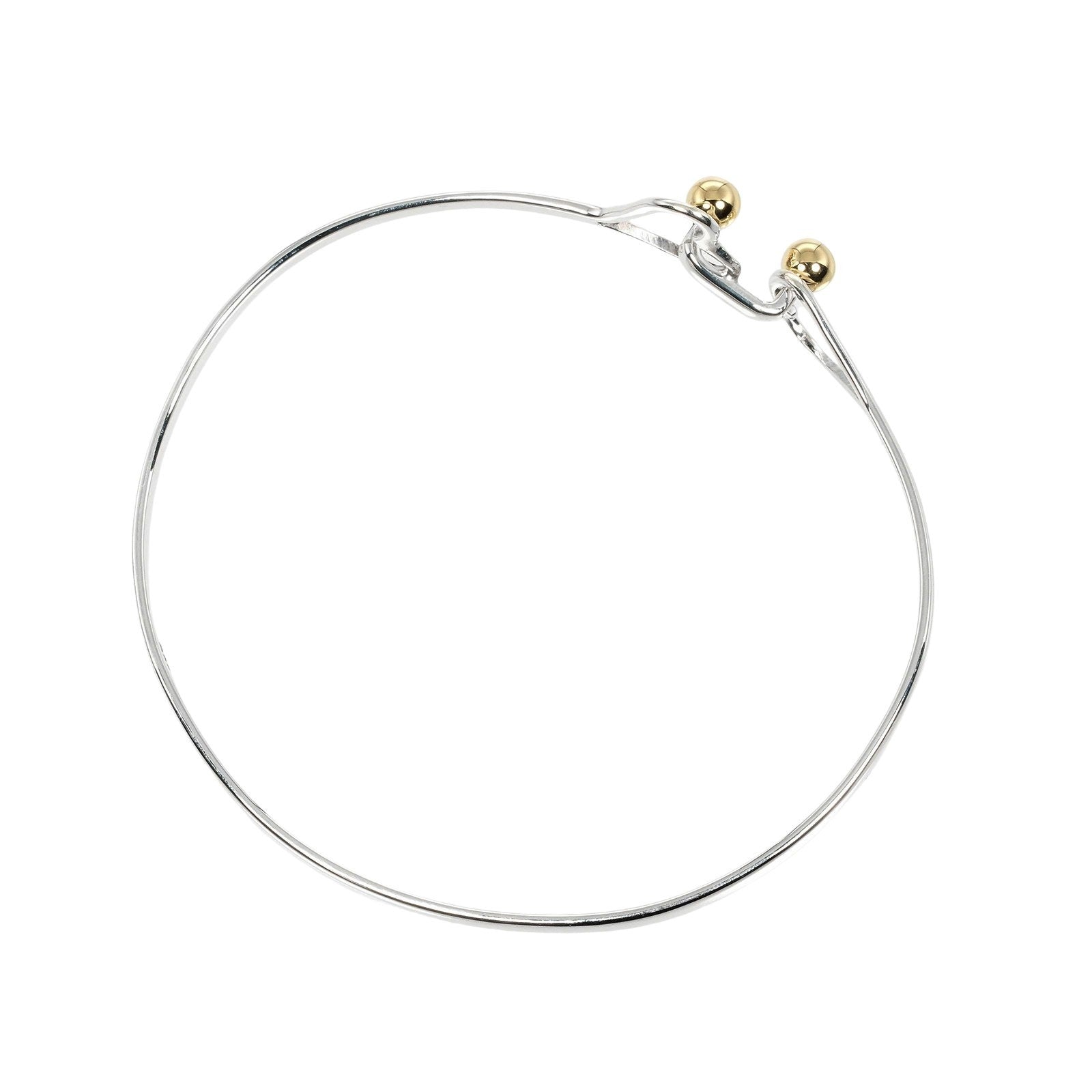 Tiffany & Co. Hook and Eye double heart bracelet Silver925 with K18 yellow gold, SILVER, SILVER, Bracelet
