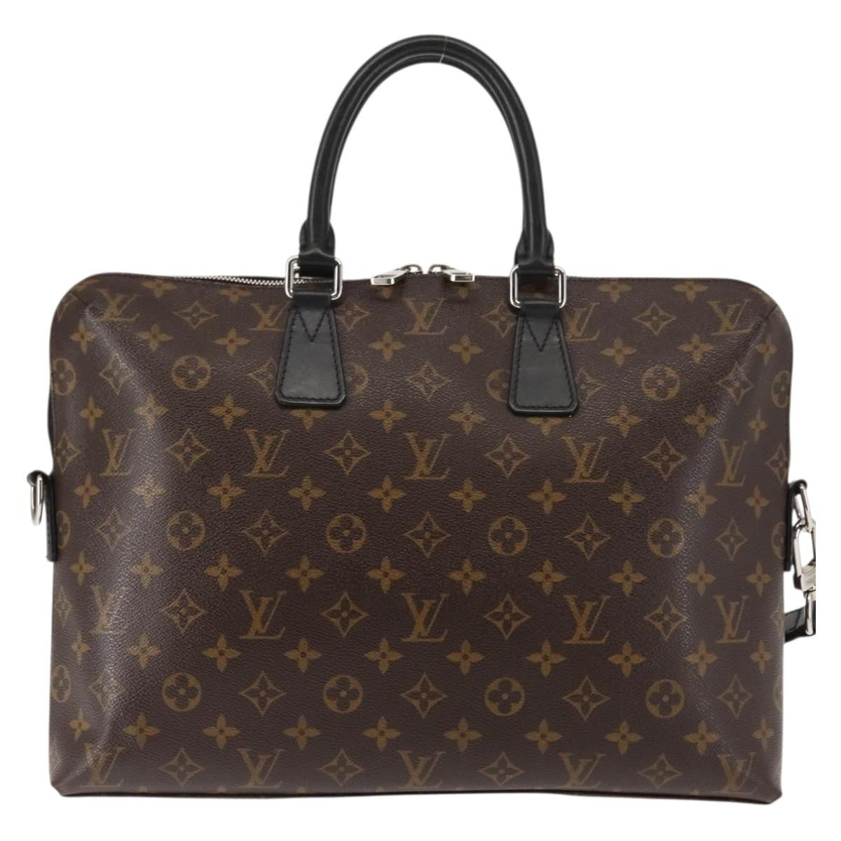 Louis Vuitton Porte-Documents Jour Bag Macassar Monogram Canvas, BROWN, CANVAS, Briefcase