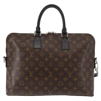 Louis Vuitton Porte-Documents Jour Bag Macassar Monogram Canvas, BROWN, CANVAS, Briefcase