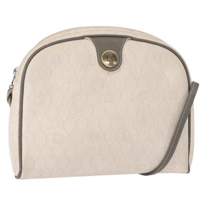Christian Dior Vintage Honeycomb Shoulder Bag Canvas, WHITE, CANVAS, Shoulder bag