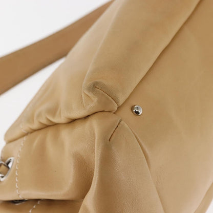 Chanel Lax Accordion Camera Bag Leather, BEIGE, LEATHER, Crossbody bag