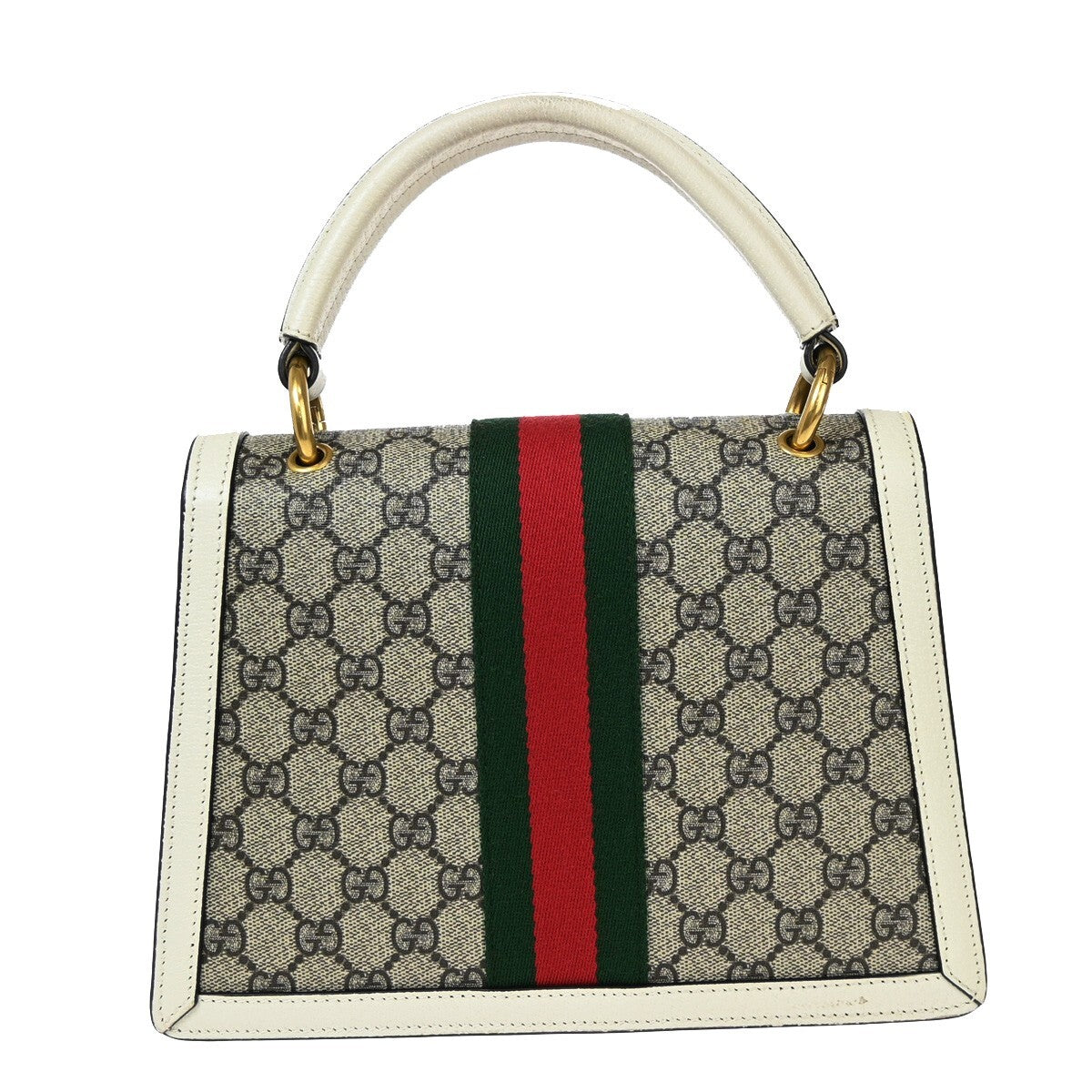 Gucci Queen Margaret Top Handle Bag GG Coated Canvas with Leather, BEIGE, CANVAS, Handbag