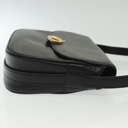 Celine Vintage Triomphe Shoulder Bag Leather, BLACK, LEATHER, Shoulder bag