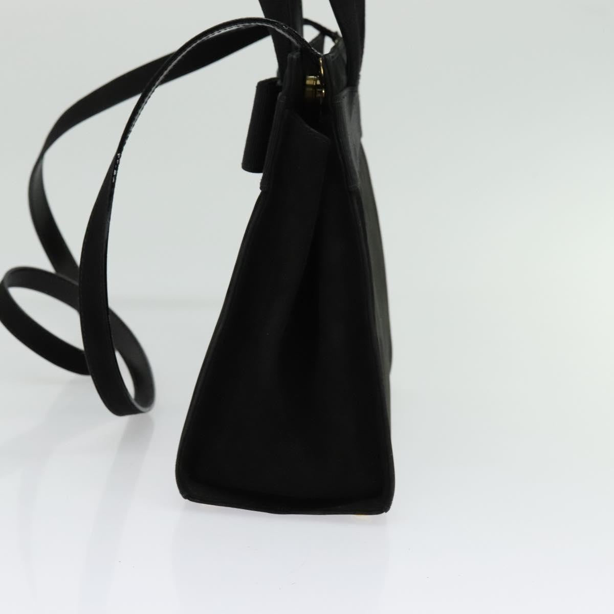 Salvatore Ferragamo Convertible Vara Bow Tote Suede, BLACK, SUEDE, Handbag