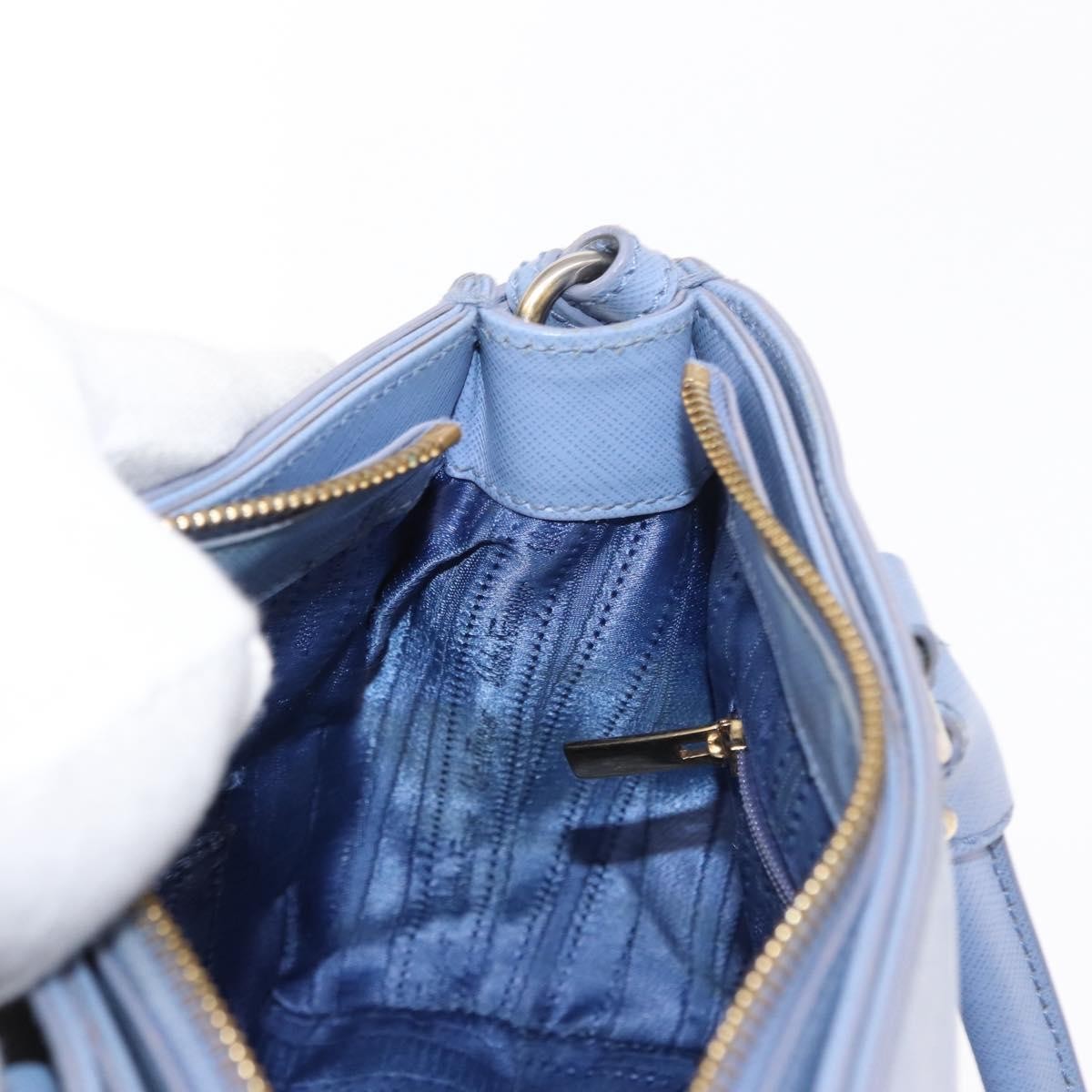 Salvatore Ferragamo Gancini Tote Leather, BLUE, LEATHER, Tote bag