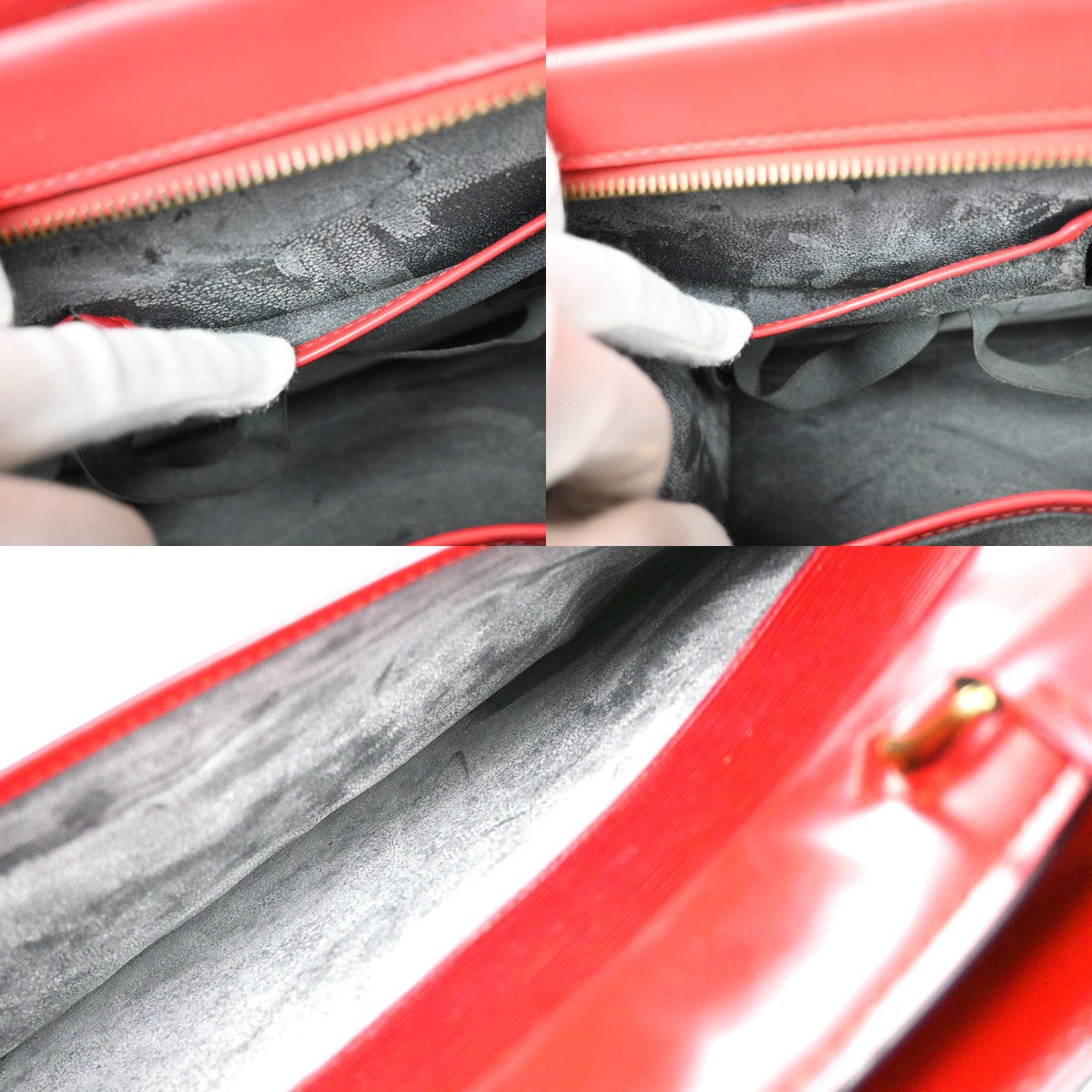 Louis Vuitton Riviera Handbag Epi Leather, RED, LEATHER, Handbag