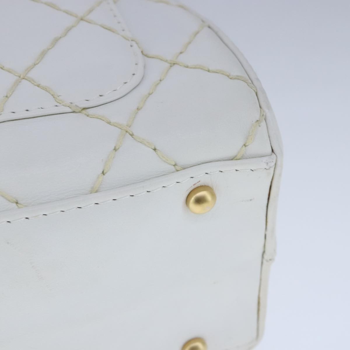 Chanel Surpique Zip Around Satchel Quilted Leather, WHITE, LEATHER, Handbag