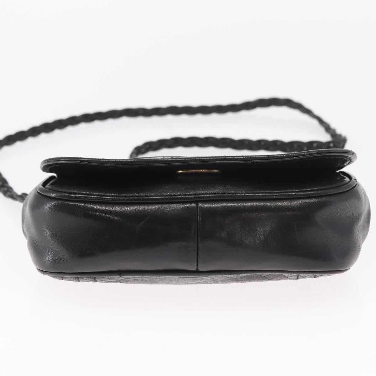 Chanel Vintage CC Stitch Flap Bag Leather, BLACK, LEATHER, Shoulder bag