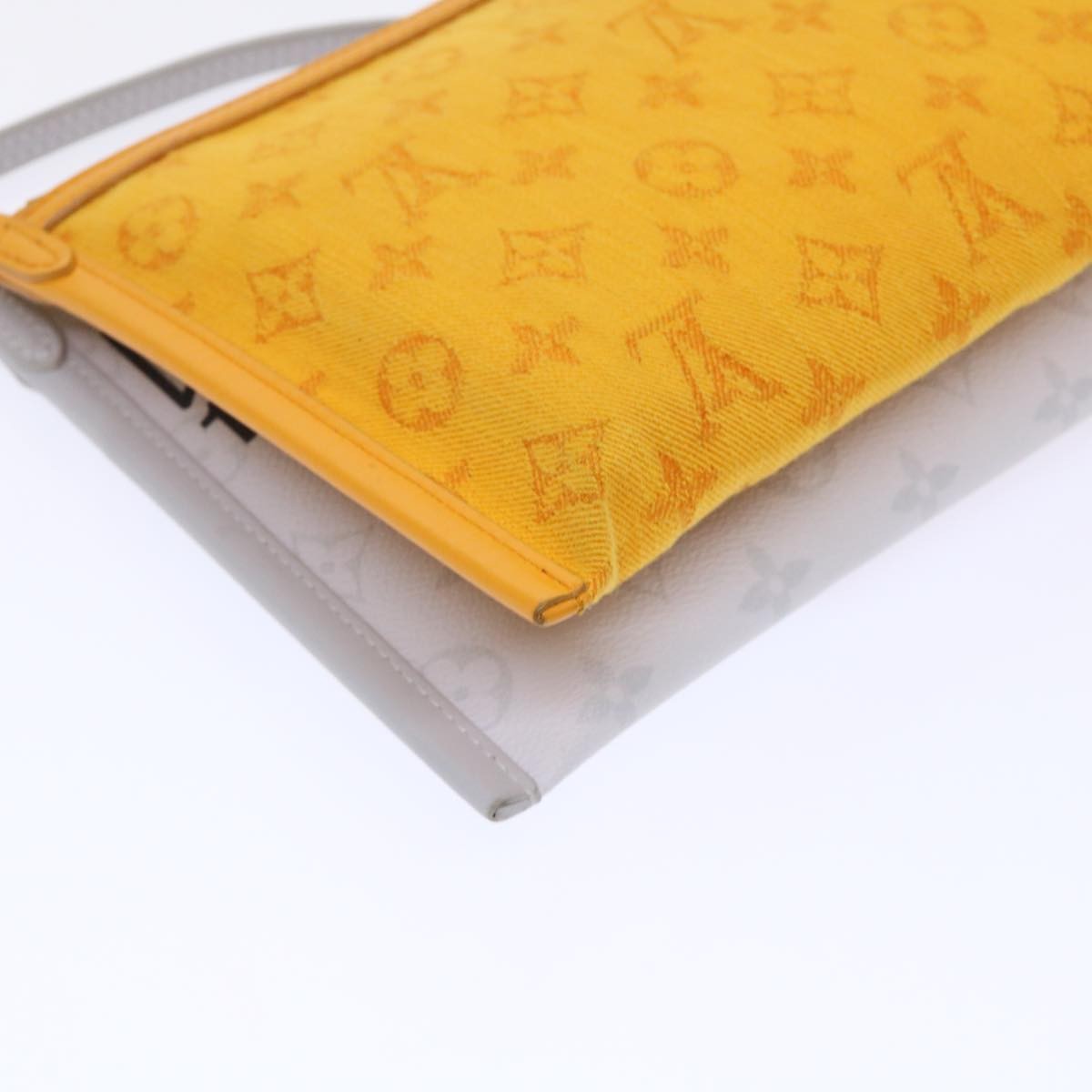 Louis Vuitton Double Flat Messenger Bag Limited Edition Logo Story Monogram Canvas and Denim, WHITE, CANVAS, Shoulder bag