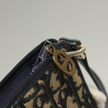 Christian Dior Vintage Trotter Shoulder Bag Canvas, NAVY, CANVAS, Shoulder bag