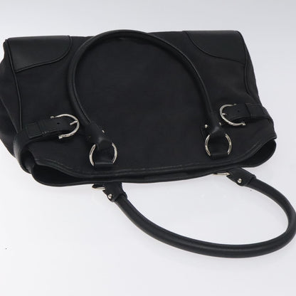 Salvatore Ferragamo Gancini handbag Nylon, BLACK, NYLON, Handbag