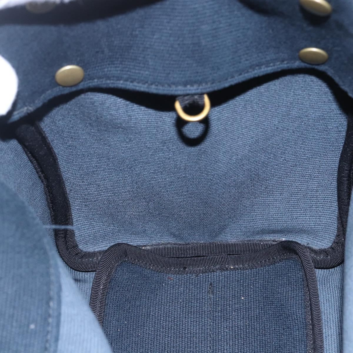 Bottega Veneta Braided Handle Open Tote Bag Canvas with Leather, BLUE, CANVAS, Tote bag