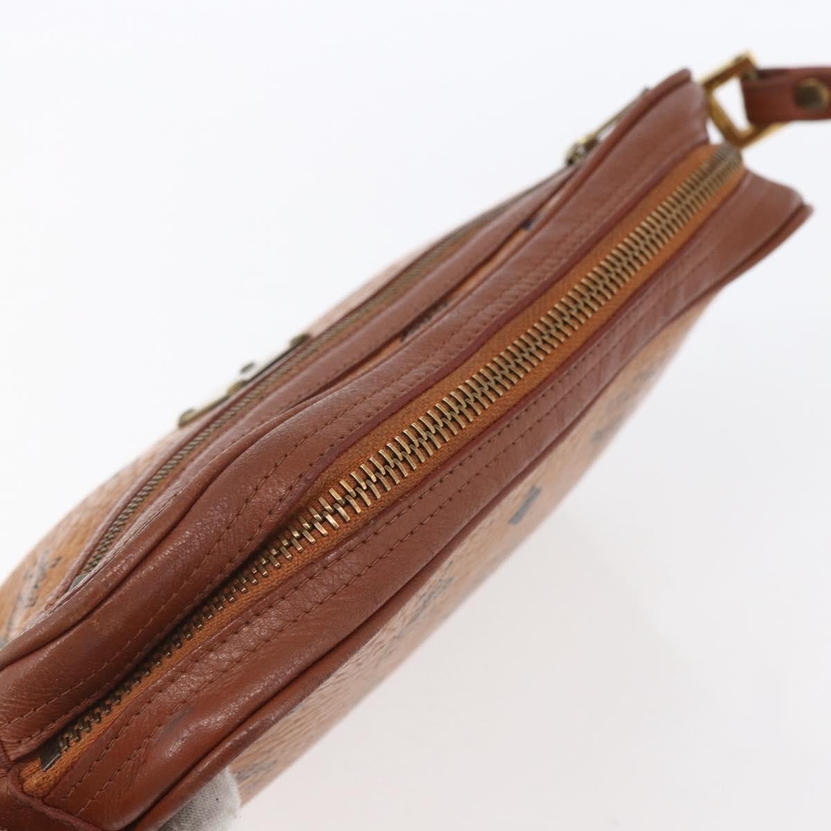 MCM Visetos Shoulder bag Canvas and Leather, BROWN, CANVAS, Shoulder bag