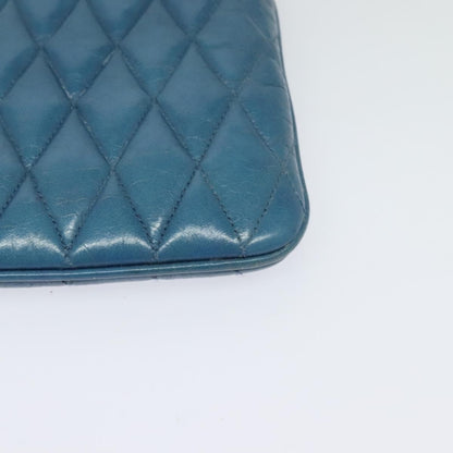 Miu Miu Zip Wristlet Pouch Matelasse Leather, BLUE, LEATHER, Clutche & pouche