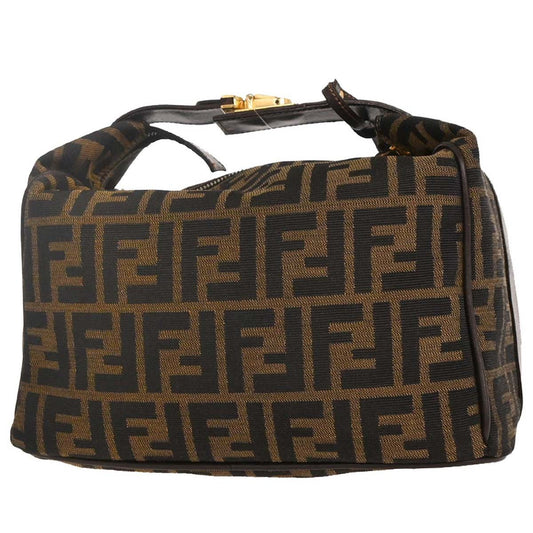 Fendi Vanity Clutch Canvas, BROWN, CANVAS, Handbag