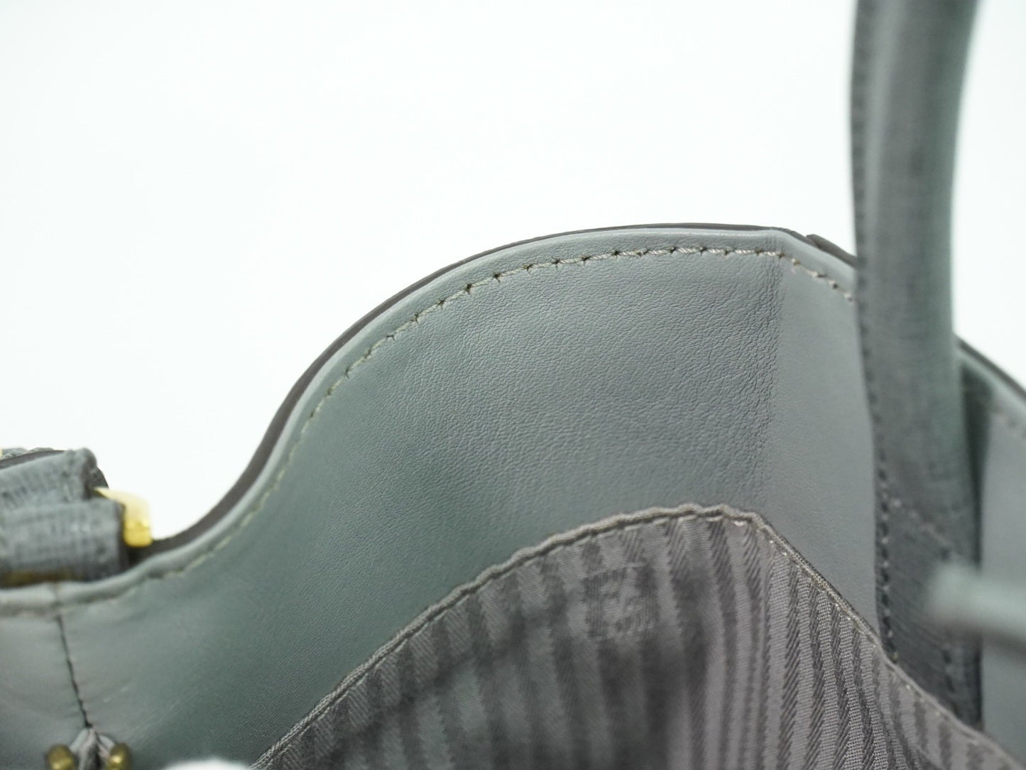 Fendi 2Jours Bag Leather, GRAY, LEATHER, Handbag