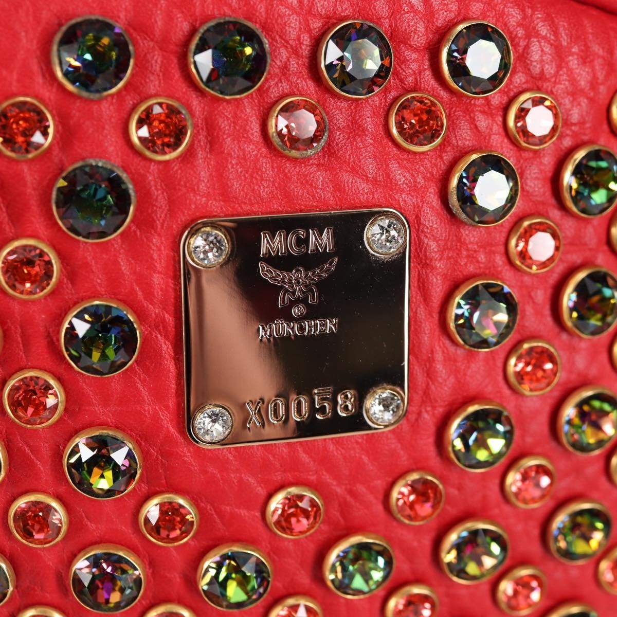 MCM Vintage Vicetos Backpack Leather, Red, Leather, Backpack