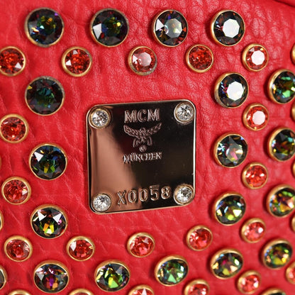 MCM Vintage Vicetos Backpack Leather, Red, Leather, Backpack
