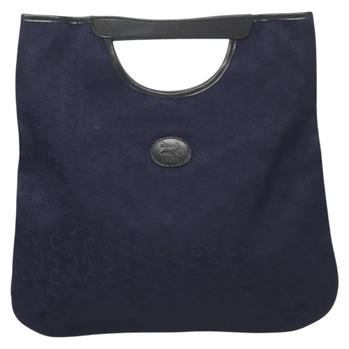 Celine C Sulky Handbag Canvas, NAVY, CANVAS, Handbag