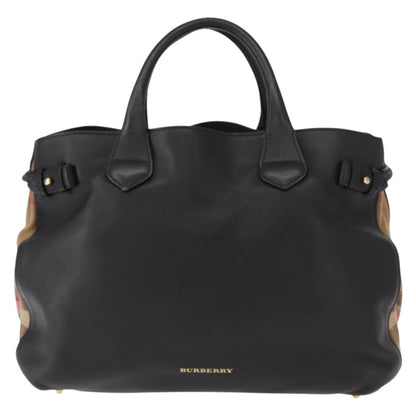 Burberry Banner Tote Leather, BLACK, LEATHER, Tote bag