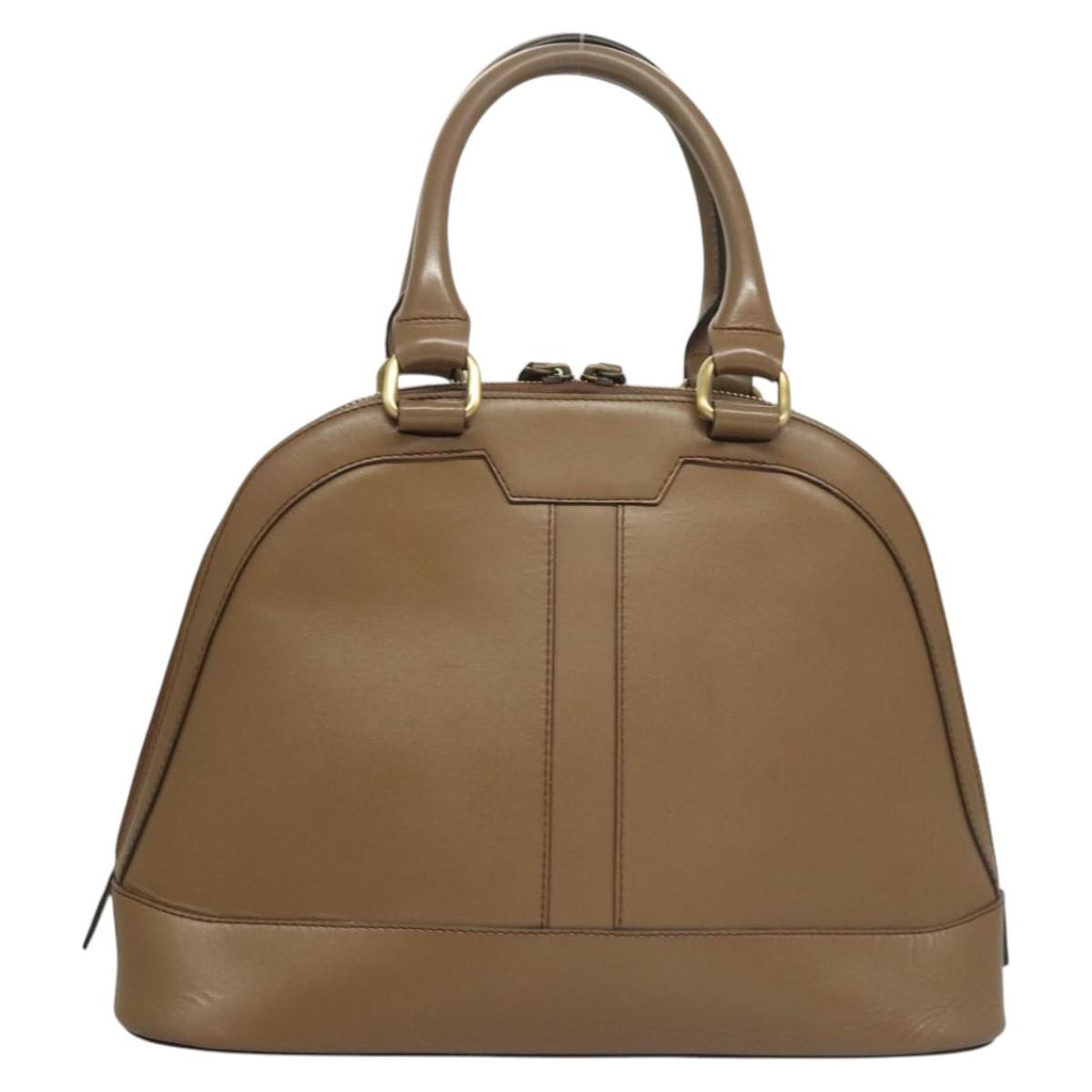 Burberry Vintage Zip Dome Bag Leather, BROWN, LEATHER, Handbag