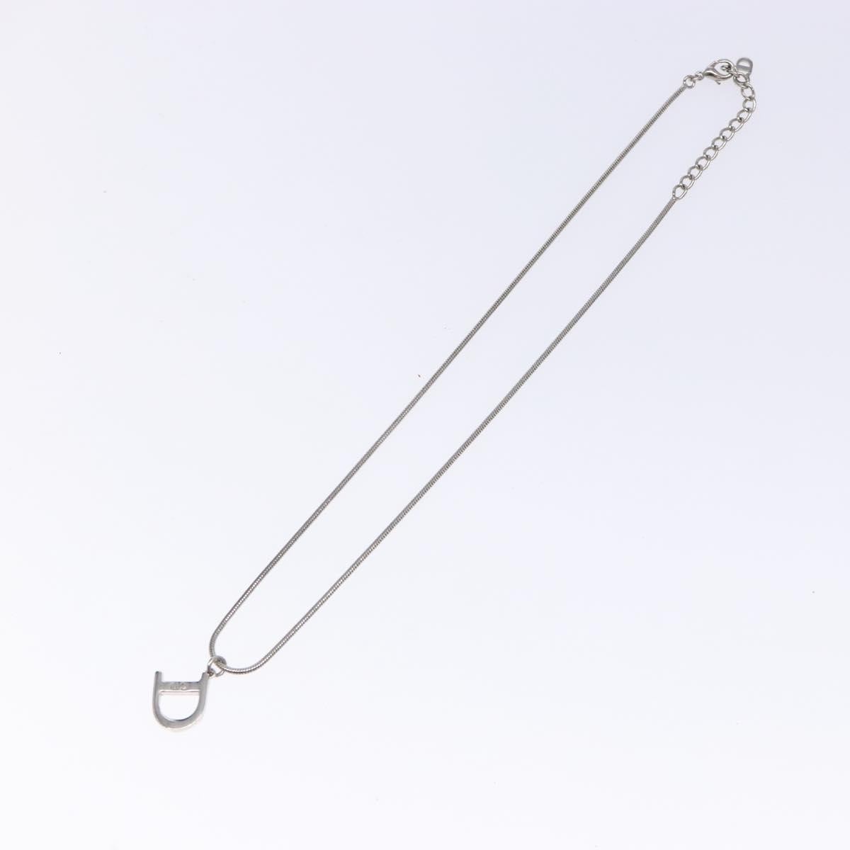 Christian Dior D logo Pendant Necklace Metal, SILVER, METAL, Necklace