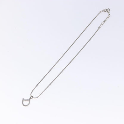 Christian Dior D logo Pendant Necklace Metal, SILVER, METAL, Necklace