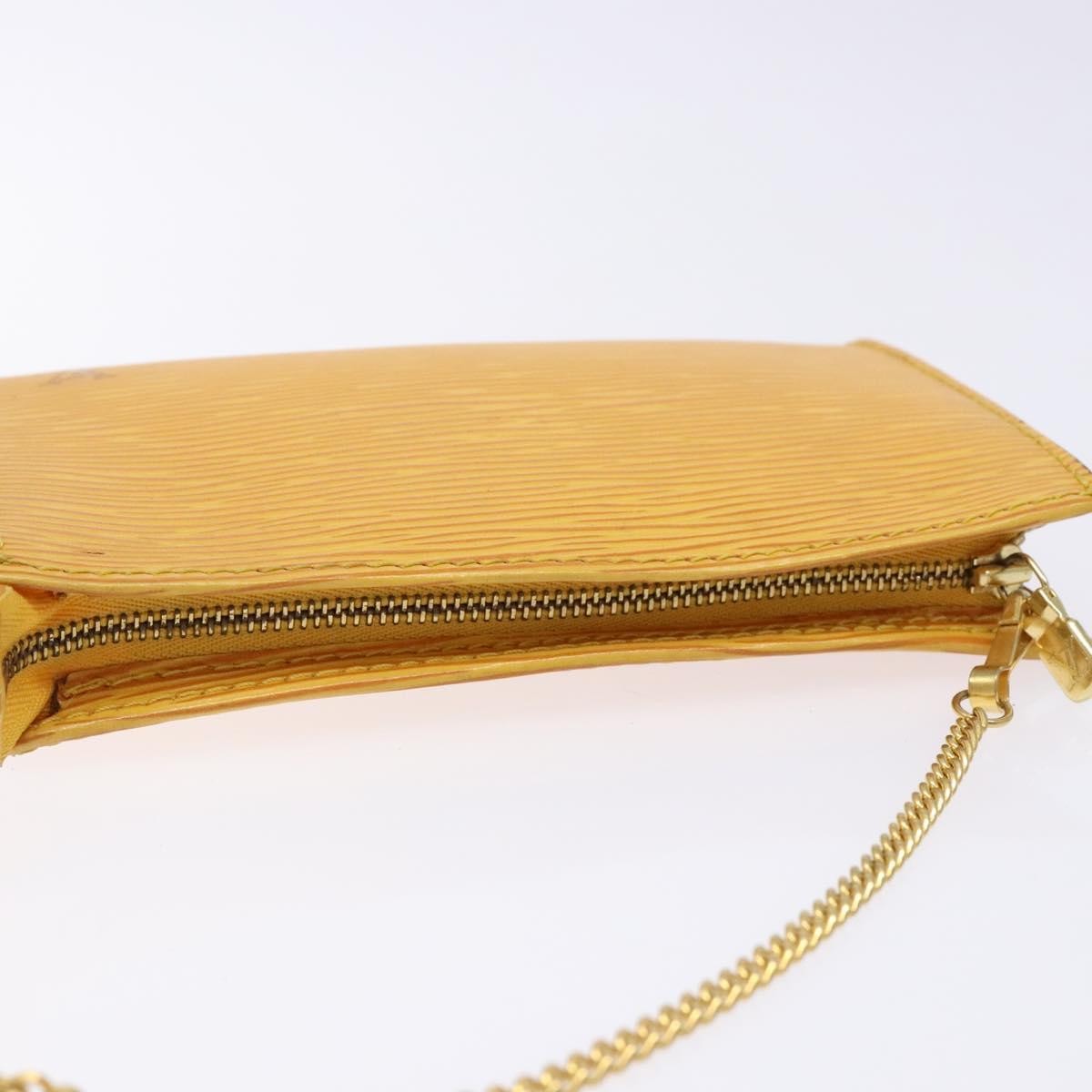 Louis Vuitton Pochette Accessoires Epi Leather, YELLOW, LEATHER, Clutche & pouche