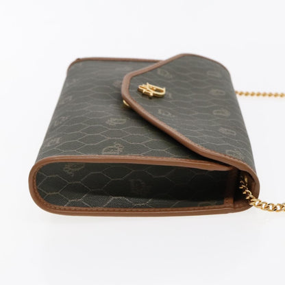 Christian Dior Vintage Honeycomb chain Canvas, KHAKI, CANVAS, Shoulder bag