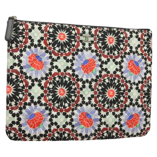Chanel Dubai O Case Clutch Quilted Printed Nylon, MULTICOLOUR, NYLON, Clutche & pouche