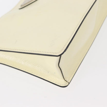 Prada Chain Crossbody Bag Vernice Saffiano Leather, WHITE, LEATHER, Shoulder bag