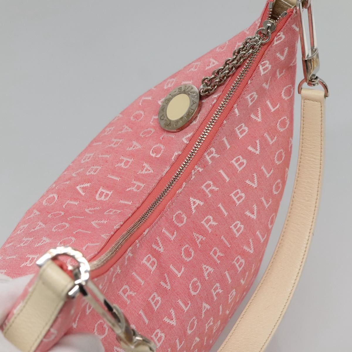 Bvlgari B.Zero1 Logomania Bag Canvas with Leather, PINK, CANVAS, Shoulder bag