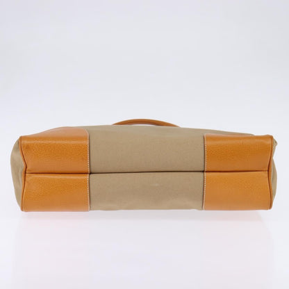 Prada Lux Convertible Open Tote Canvas and leather, BEIGE, CANVAS, Tote bag