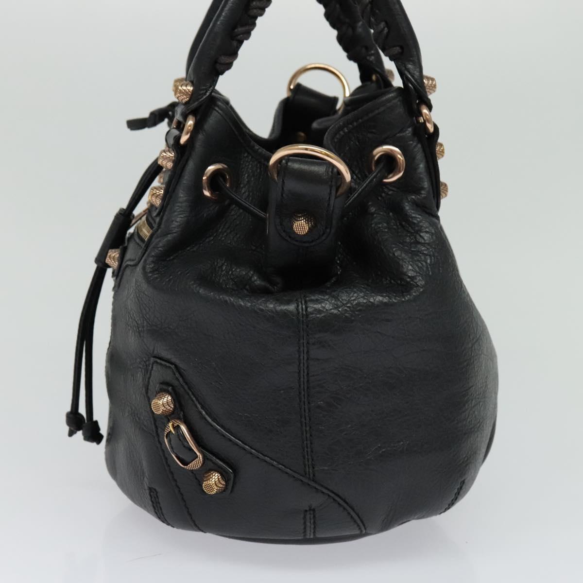 Balenciaga Pom Pon Giant Studs Bag Leather, BLACK, LEATHER, Handbag