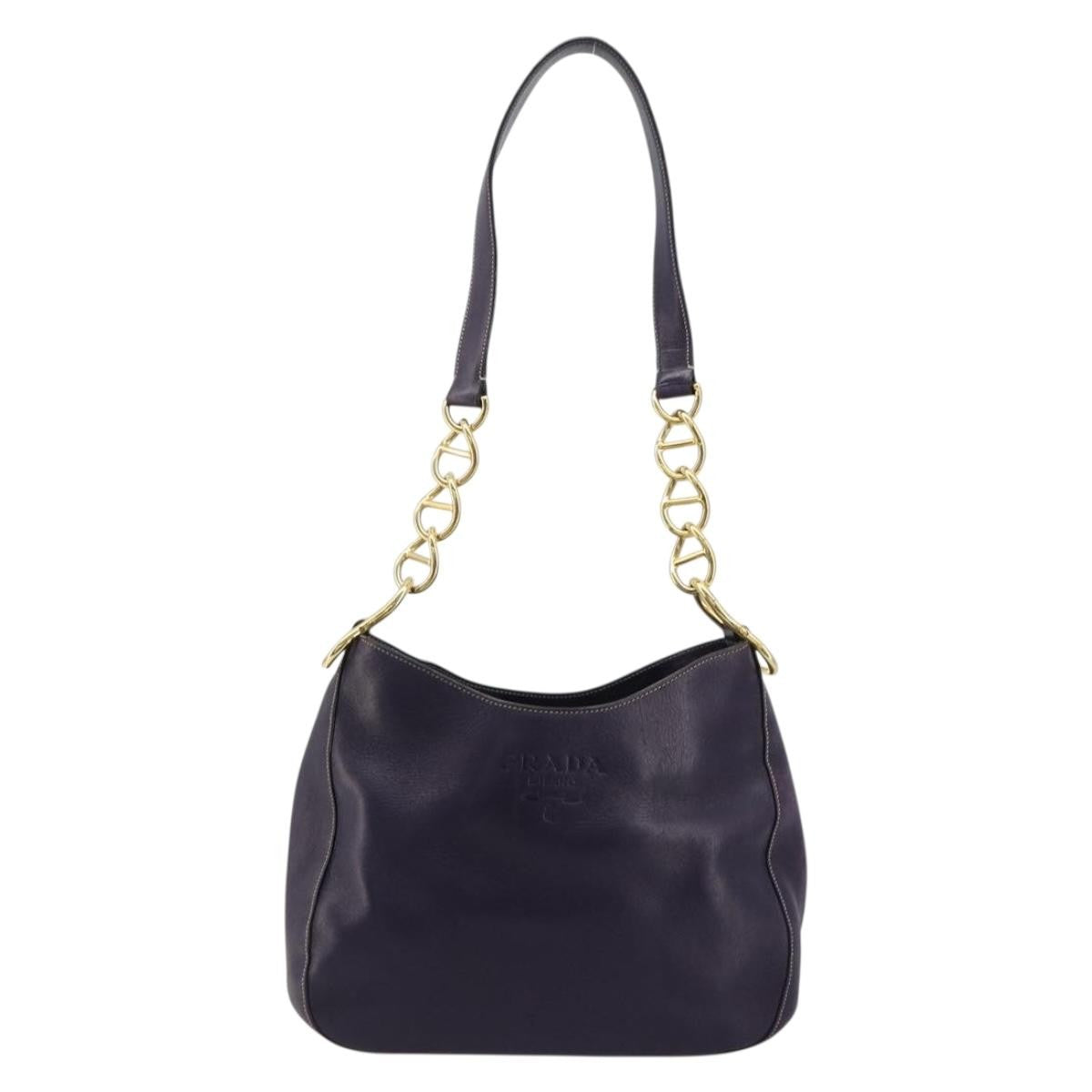 Prada Chain Shoulder Bag Leather, Purple, Leather, Handbag