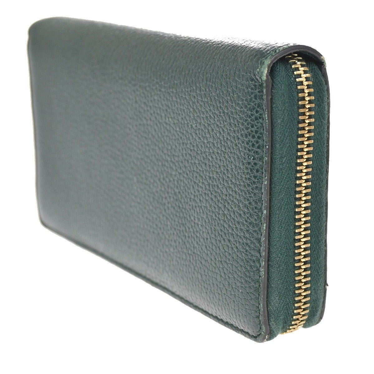 Gucci Zumi Zip Around Wallet Leather, GREEN, LEATHER, Wallets