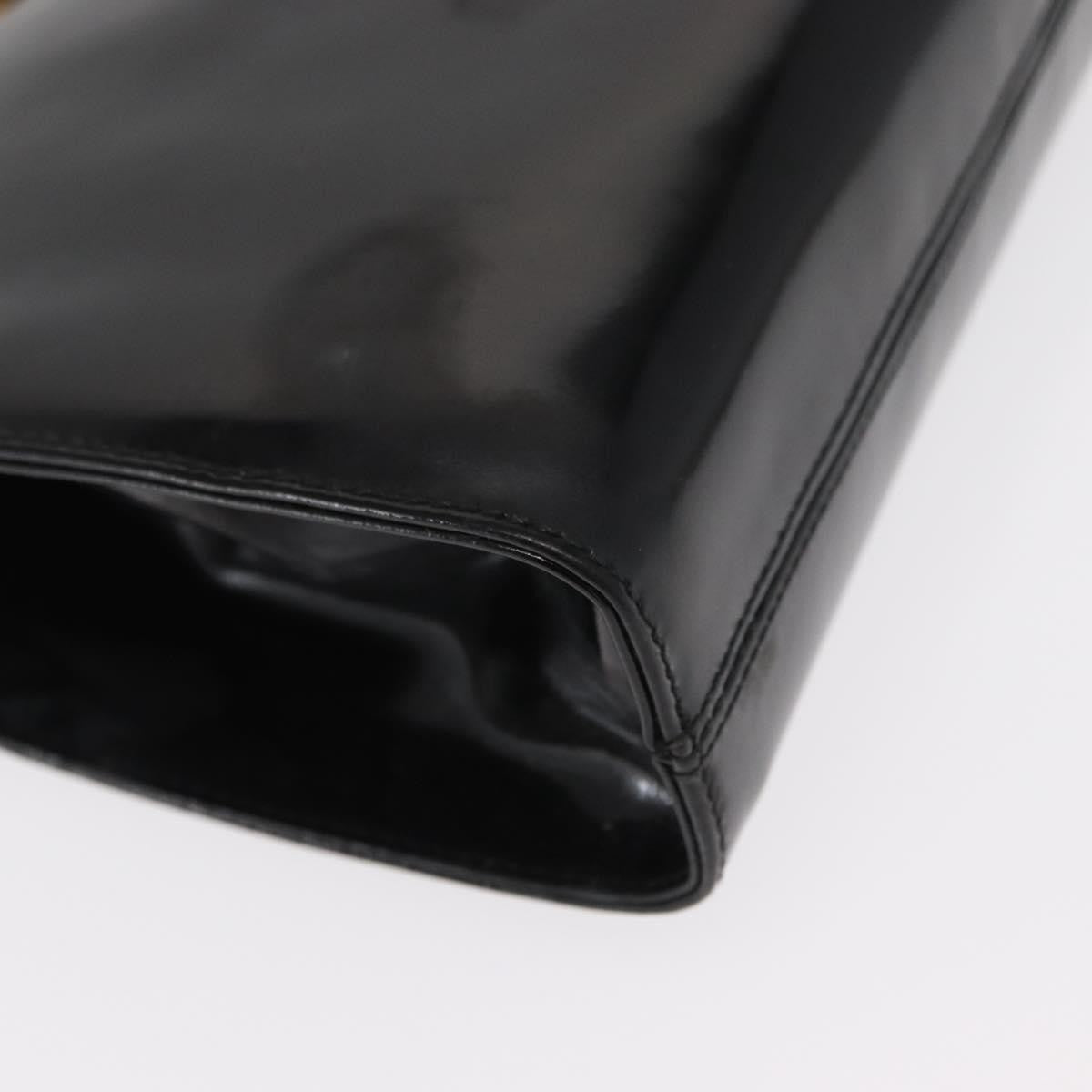 Salvatore Ferragamo Vintage Gancini Chain Shoulder Bag Patent Leather, BLACK, PATENT_LEATHER, Shoulder bag