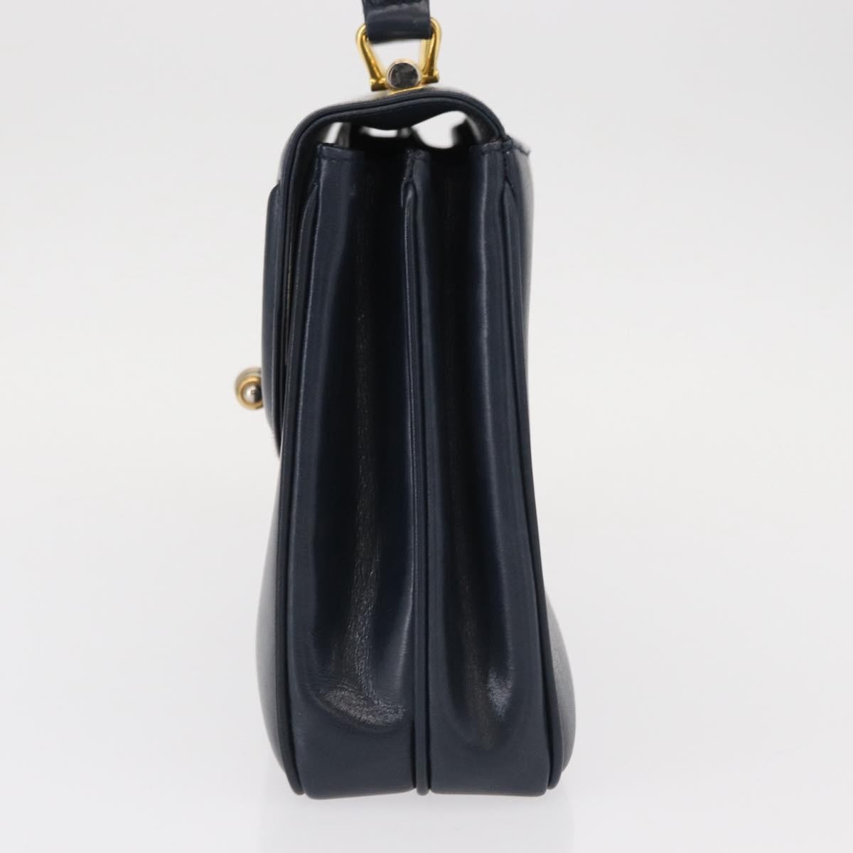 Gucci Vintage Handbag Leather, NAVY, LEATHER, Handbag