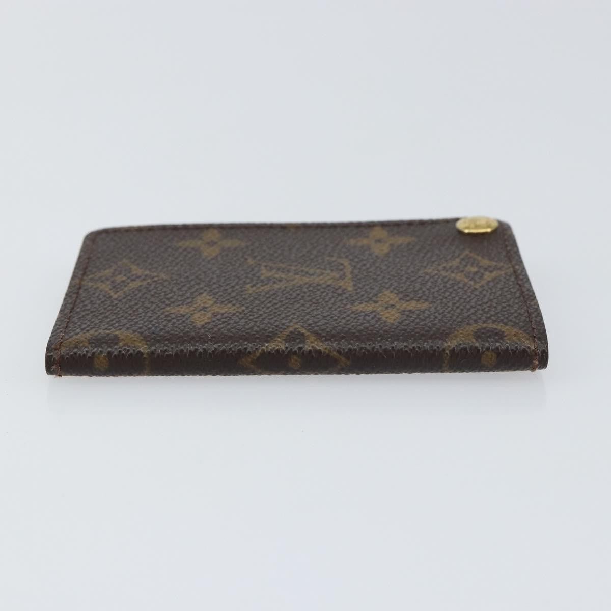 Louis Vuitton Porte Cartes Pression Card Case Monogram Canvas, BROWN, CANVAS, Card Holders
