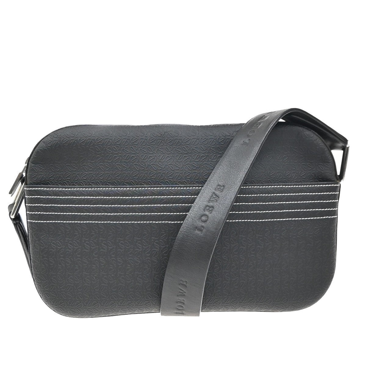 Loewe Anagram Shoulder Bag Leather, BLACK, PVC, Shoulder bag