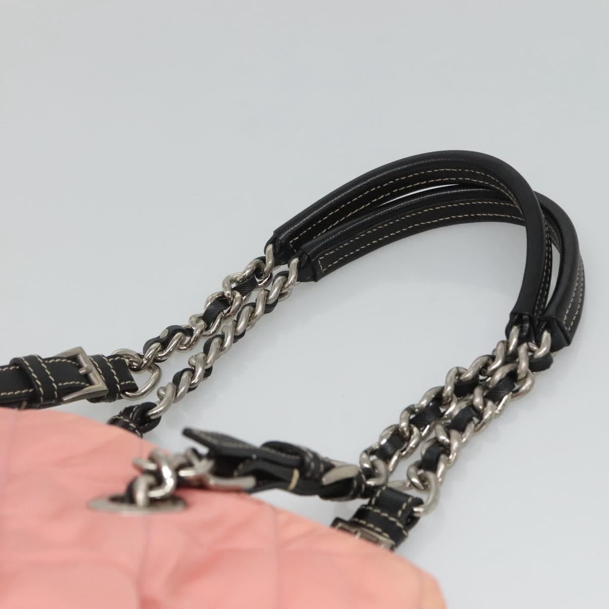 Prada Chain Zip Tote Quilted Tessuto, PINK, NYLON, Tote bag