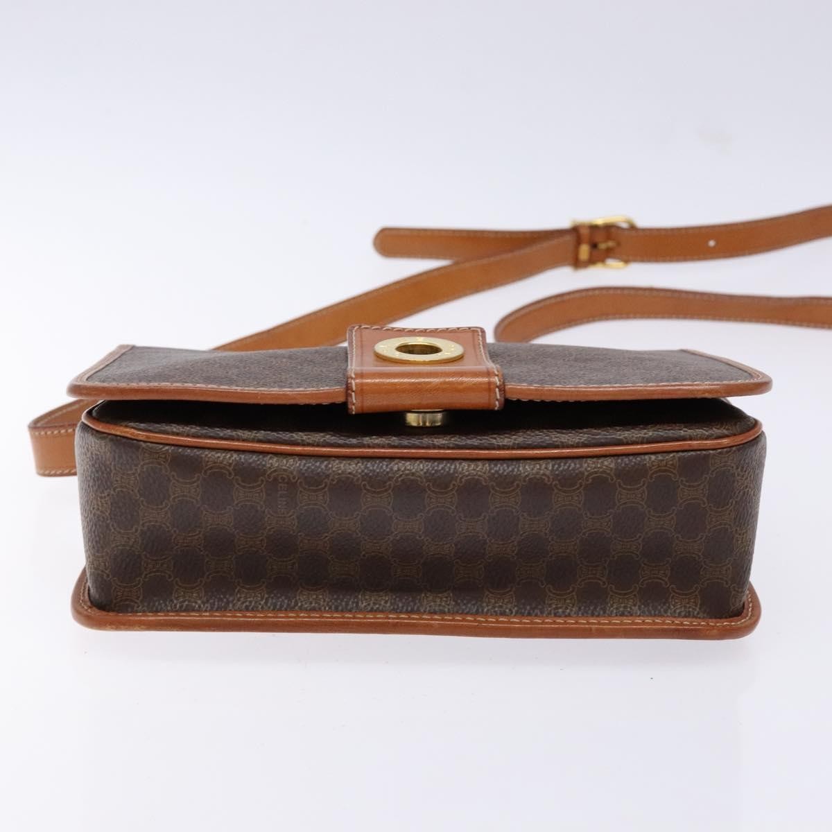 Celine Macadam Shoulder Bag PVC Leather, BROWN, CANVAS, Shoulder bag