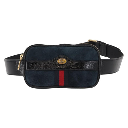 Gucci Ophidia Belt Bag Suede, NAVY, SUEDE, Shoulder bag