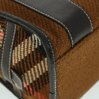Burberry Blue Label Handbag Wool, BROWN, WOOL, Handbag