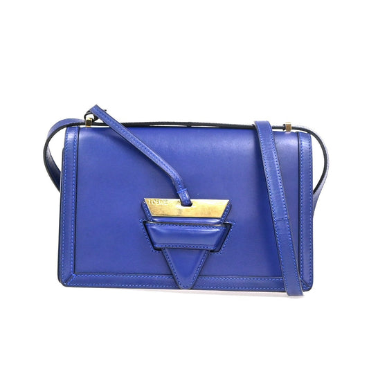 Loewe Barcelona Shoulder Bag Leather, BLUE, LEATHER, Shoulder bag