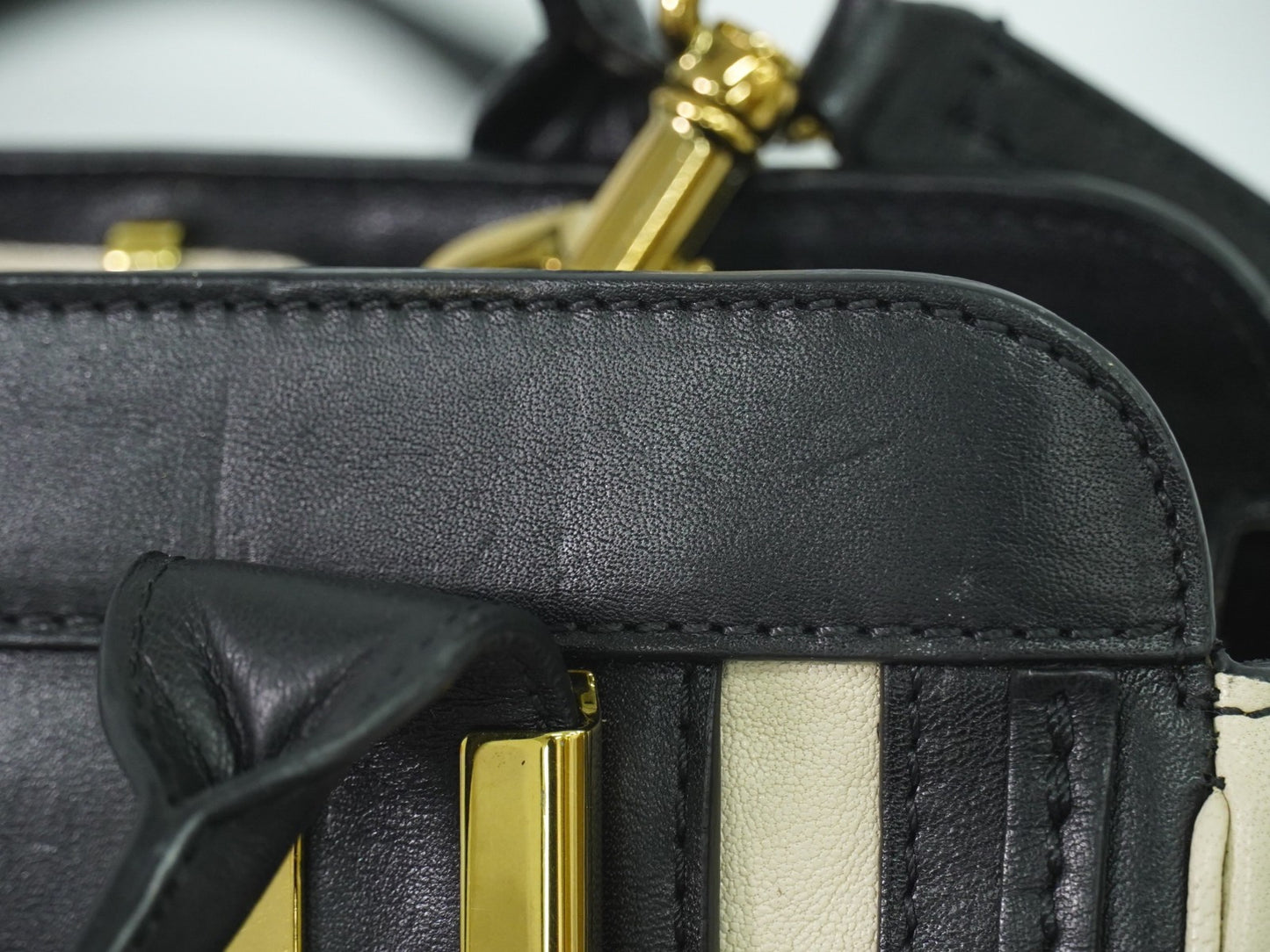 Chloe Alice Satchel Leather, BEIGE, LEATHER, Handbag